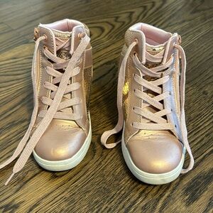Rose gold sparkle high tops